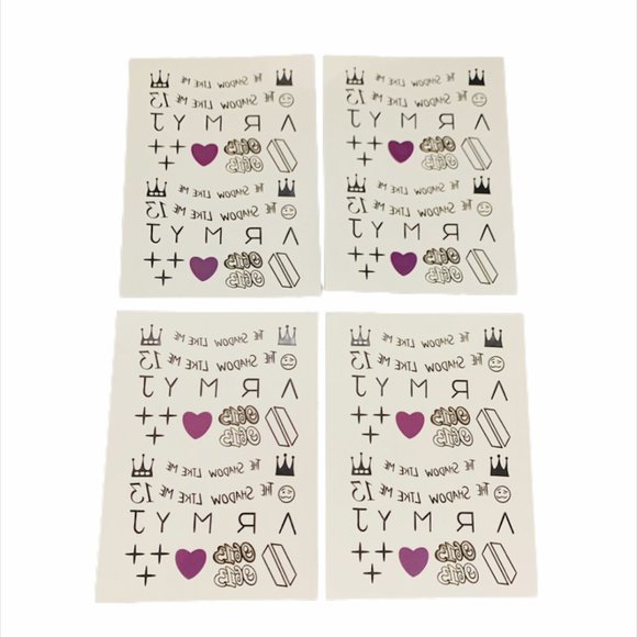 4 Sheets BTS Bangtan Jung Kook Hand Temporary Tattoos - Picture 5 of 5